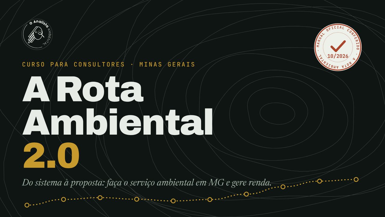 Capa do curso A Rota Ambiental 2.0, com o selo Manual oficial conferido