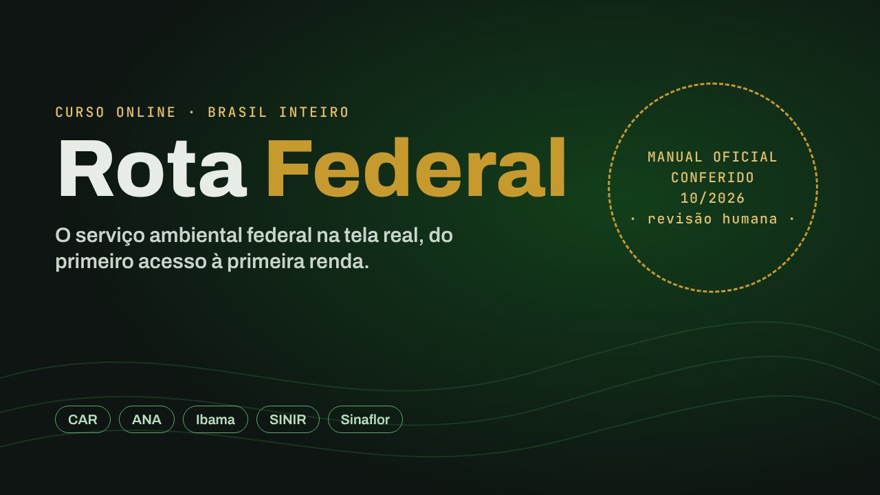 Capa do curso Rota Federal, com o selo Manual oficial conferido