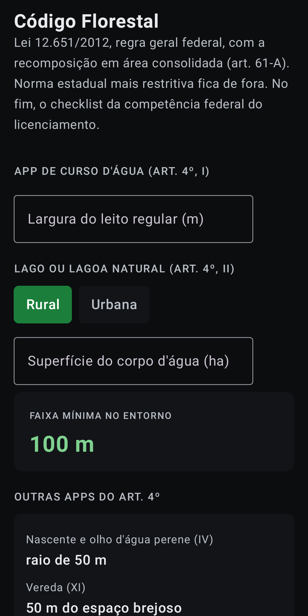 Regras do Código Florestal